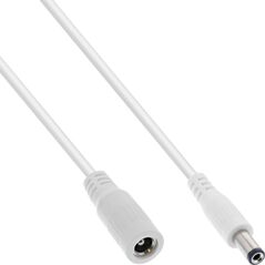 Kabel zasilający InLine InLine® DC extension cable, DC plug male/female 5.5x2.5mm, AWG 18, white, 5m