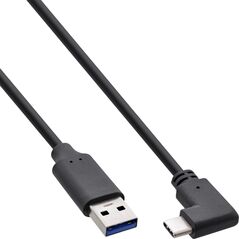 Kabel USB InLine USB-A - USB-C 1 m Czarny (35711W)