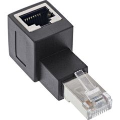 InLine InLine® patch cord adapter Cat.6A, RJ45 plug / socket, angled 90° upwards