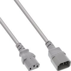 Kabel zasilający InLine InLine® Power cable extension, C13 to C14, grey, 2m