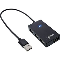 HUB USB InLine InLine® USB 2.0 4-Port Hub, Type-A male to 4x Type-A female, black, 30cm