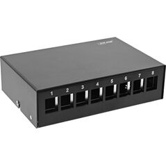 InLine InLine® Desktop Consolidation Point Box 8x Keystone RJ45, metal, black RAL9005