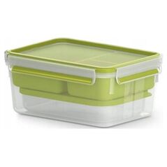 Emsa Emsa CLIP & GO Lunchbox XL, lunch box (green/transparent, with inserts)