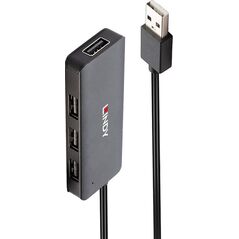 HUB USB Lindy Hub USB 2.0 LINDY 4 Port czarny