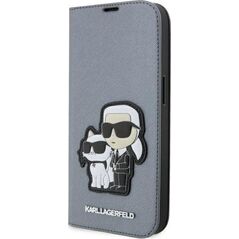 Karl Lagerfeld Etui Karl Lagerfeld KLBKP14XSANKCPG Apple iPhone 14 Pro Max bookcase srebrny/silver Saffiano Karl & Choupette