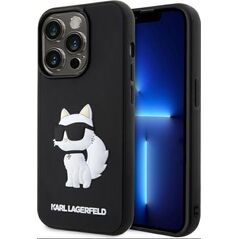 Karl Lagerfeld Etui Karl Lagerfeld KLHCP14L3DRKHNK Apple iPhone 14 Pro czarny/black hardcase Rubber Choupette 3D