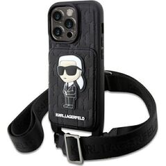 Karl Lagerfeld Etui Karl Lagerfeld KLHCP14LCSAKHPKK Apple iPhone 14 Pro hardcase czarny/black Crossbody Saffiano Monogram Ikonik