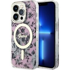 Guess Etui Guess GUHMP14LHCFWSP Apple iPhone 14 Pro różowy/pink hardcase Flower MagSafe