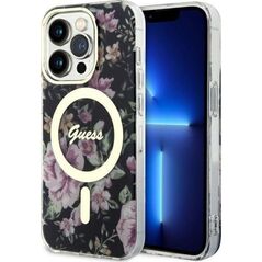 Guess Etui Guess GUHMP14LHCFWSK Apple iPhone 14 Pro czarny/black hardcase Flower MagSafe