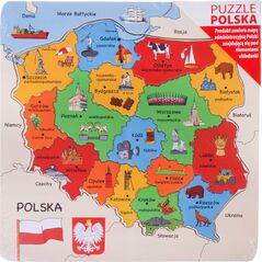 Daffi Puzzle drewno mapa Polski D-100 41004