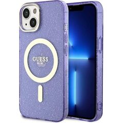 Guess Guess Glitter Gold MagSafe - Etui iPhone 14 (Purpurowy)