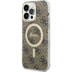 Guess Guess 4G MagSafe - Etui iPhone 14 Pro Max (Brązowy)