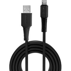 Kabel USB Lindy USB-A - Lightning 1 m Czarny (31320)