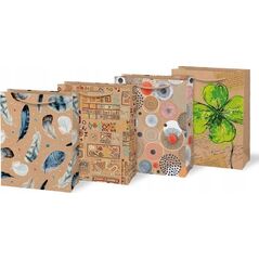 MFP paper torebka na prezent M KRAFT mix 4 190x250x90 5251454