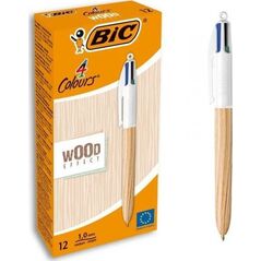 Bic Pióro Bic Wood Effect 0,32 mm Wielokolorowy (12 Sztuk)