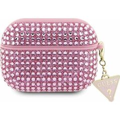 Guess Oryginalne Etui APPLE AIRPODS PRO Guess Hardcase Rhinestone Triangle (GUAPHDGTPP) różowe