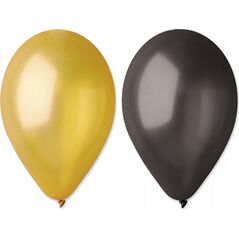 GoDan Balony GM90 metal 10" - złote i czarne 50szt. GM90/39-65