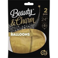 GoDan Balony Beauty&Charm platynowe j.złote 61cm 2szt