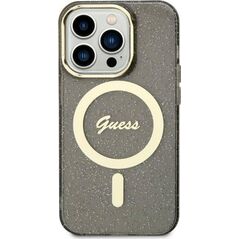 Guess Etui Guess GUHMN61HCMCGK Apple iPhone 11/XR czarny/black hardcase Glitter Gold MagSafe