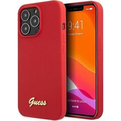 Guess Guess GUHCP13XLSLMGRE iPhone 13 Pro Max 6.7" czerwony/burgundy hard case Silicone Vintage Gold Logo