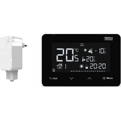 Tech Bezprzewodowy regulator pokojowy ST293 V2 dwustanowy (panel przedni ze szkła) czarny