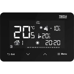 Tech Bezprzewodowy regulator ST-293z v2 czarny, pokojowy dwustanowy (panel przedni ze szkła)