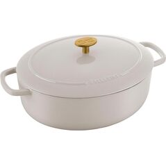 Ballarini Garnek żeliwny owalny BALLARINI BELLAMONTE 75003-556-0 - 5,5 ltr kość słoniowa