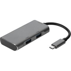 HUB USB Deltaco USB hub DELTACO USB-C ha - 2x USB-C ho and 2x USB-A ho, 10 Gb / s, gray / USBC-HUB201