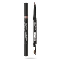 Pupa Pupa, Full, Paraben-Free, Definer, Double-Ended, Eyebrow Cream Pencil & Brush 2-In-1, 002, Brown, 0.2 g For Women