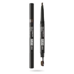 Pupa Pupa, Full, Paraben-Free, Definer, Double-Ended, Eyebrow Cream Pencil & Brush 2-In-1, 004, Extra Dark, 0.2 g For Women
