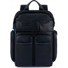 Piquadro Piquadro, Blue Square, Leather, Backpack, Black, CA5573B2V, Unisex, Size L Unisex