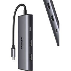 HUB USB Ugreen CM498 1x USB-C 1x USB-C PD 2x HDMI  + 2x USB-A 3.0 (15852)