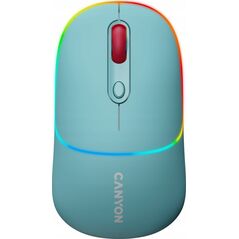 Mysz Canyon CANYON MW-22, 2 in 1 Wireless optical mouse with 4 buttons,Silent switch for right/left keys,DPI 800/1200/1600, 2 mode(BT/ 2.4GHz), 650mAh Li-poly battery,RGB backlight,Dark cyan, cable length 0.8m, 110*62*34.2mm, 0.085kg