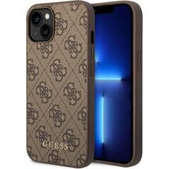 Guess Guess GUHCP15MG4GFBR iPhone 15 Plus 6.7" brązowy/brown hard case 4G Metal Gold Logo