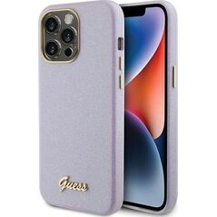 Guess Guess GUHCP15XPGMCSL iPhone 15 Pro Max 6.7" liliowy/lilac hardcase Glitter Glossy Script