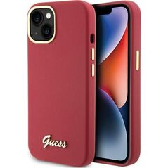 Guess Guess GUHCP15SSMBSLM iPhone 15 6.1" magenta hardcase Silicone Script Metal Logo & Frame