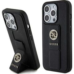 Guess Guess GUHCP15XPGSSADK iPhone 15 Pro Max 6.7" czarny/black hardcase Grip Stand 4G Saffiano Strass