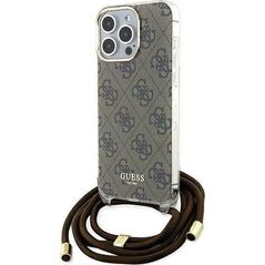 Guess Guess GUHCP15LHC4SEW iPhone 15 Pro 6.1" brązowy/brown hardcase Crossbody Cord 4G Print