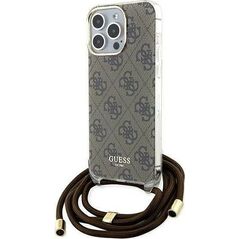 Guess Guess GUHCP15XHC4SEW iPhone 15 Pro Max 6.7" brązowy/brown hardcase Crossbody Cord 4G Print
