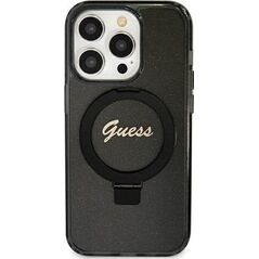 Guess Guess GUHMN61HRSGSK iPhone 11 / Xr 6.1" czarny/black hardcase Ring Stand Script Glitter MagSafe