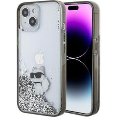 Karl Lagerfeld Karl Lagerfeld KLHCP15SLKCNSK iPhone 15 6.1" transparent hardcase Liquid Glitter Choupette
