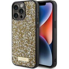 Guess Guess GUHCP15LPFGSBSD iPhone 15 Pro 6.1" żółty/yellow hardcase Rhinestone Metal Logo
