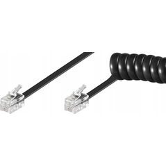 PremiumCord PremiumCord Kabel telefonní sluchátkový kroucený 4 žíly 2m - černý