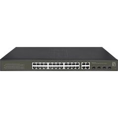 Switch LevelOne LevelOne GES-2128P łącza sieciowe Zarządzany L2 Gigabit Ethernet (10/100/1000) Obsługa PoE Czarny