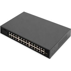 Switch Digitus Digitus Przełącznik 24-portowy PoE FE, 2 porty uplink (SFP / RJ45)