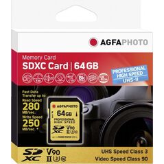 Karta AgfaPhoto Professional High Speed SDXC 64 GB Class 10 UHS-II/U3 V90 (10621)