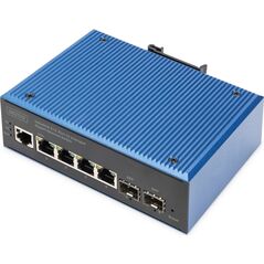 Switch Digitus DIGITUS Ind. 4+2-Port L2 managed Gigabit Ethernet Switch 4 x GE RJ45 + 2 SFP Port