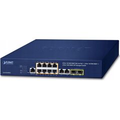 Switch Planet PLANET IPv4/IPv6, 8-Port Managed Zarządzany L2/L4 Gigabit Ethernet (10/100/1000) Obsługa PoE 1U Niebieski