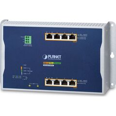 Switch Planet PLANET IP30, IPv6/IPv4, 4-Port Zarządzany L2/L2+ Gigabit Ethernet (10/100/1000) Obsługa PoE Niebieski, Szary