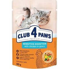 Club 4 Paws Club4Ł Kot Saszetka 80g Wrażliwe Trawinie Kurczak